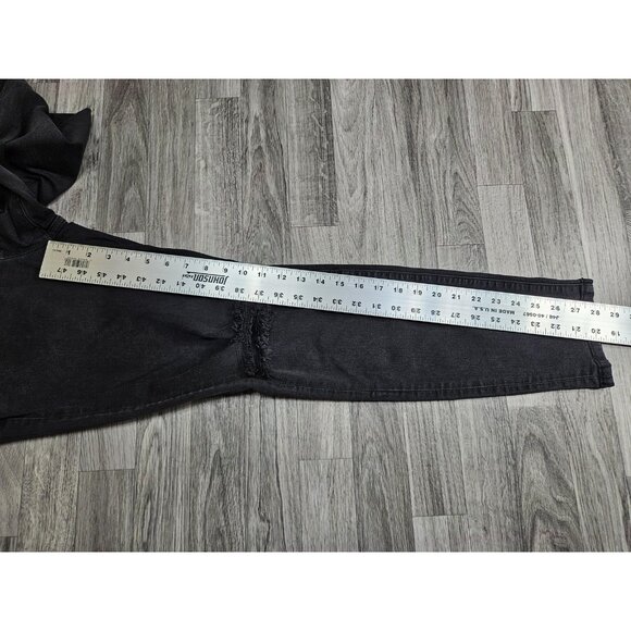 Decree Jeans Womens 13 Black Super Skinny Charcoal Wash Distressed Denim - Picture 11 of 13